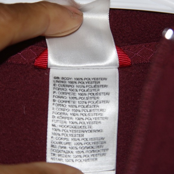 The North Face TKA 100 Fleece Jacket Womens S Burgundy Full Zip Lightweight - Picture 5 of 7